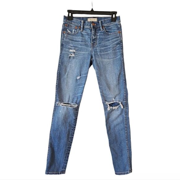 Madewell 9" High-Rise Skinny Jeans: Ripped and Patched Edition Size 26 - Picture 6 of 17
